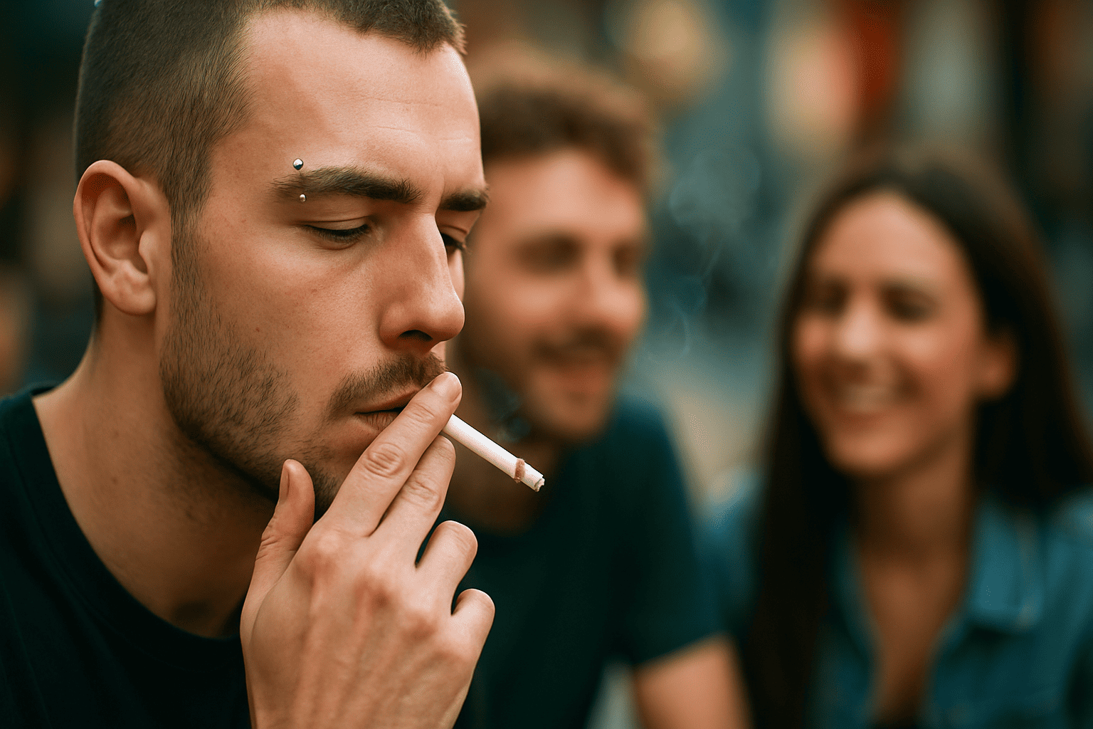 Vertical Eyebrow Piercing